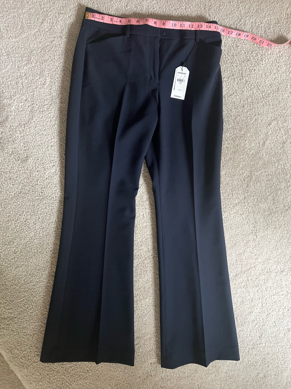Express Navy Straight-Leg Dress Pants